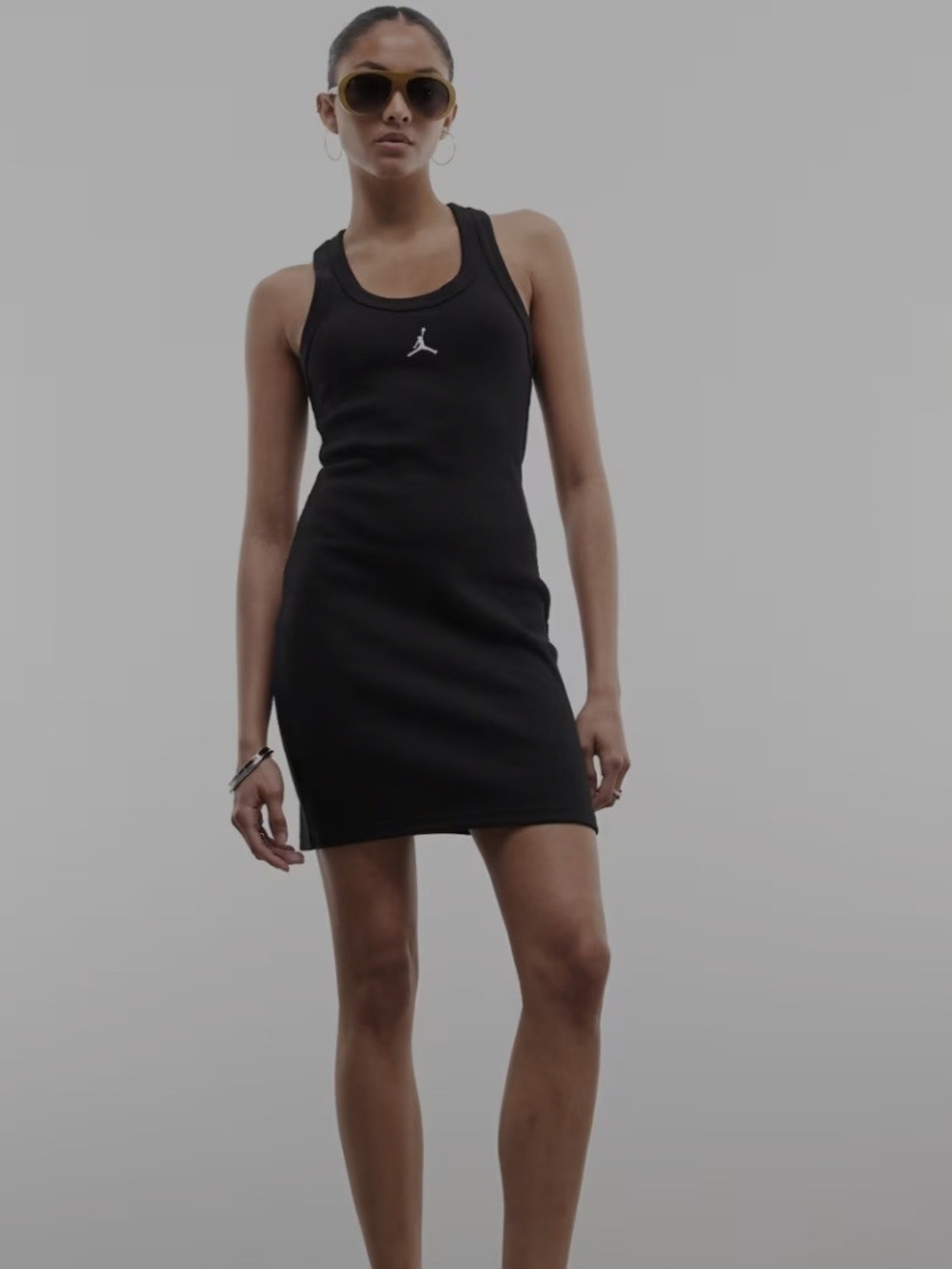 Jordan Black Racerback Mini Dress with Chest Logo